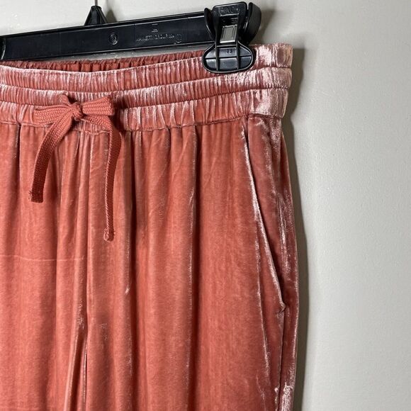 J CREW Jogger Pants Womens 00 Velvet NEW Straight Orange Pockets Elastic Waist - Picture 2 of 10